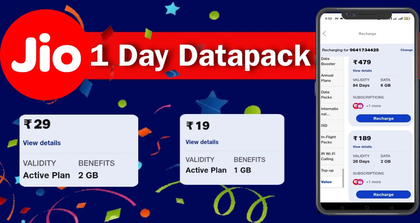 JIO Data Plans for 1 Day