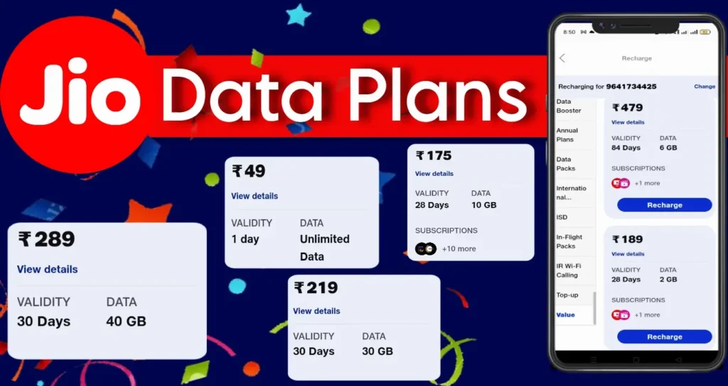 JIO Data Recharge Plan