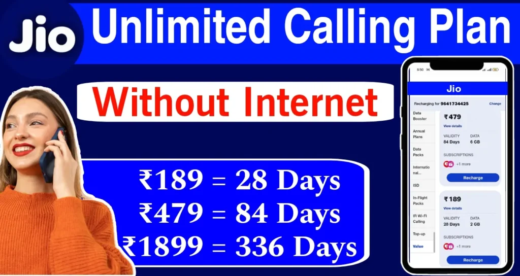 JIO Unlimited Calling Plan Without Internet Data