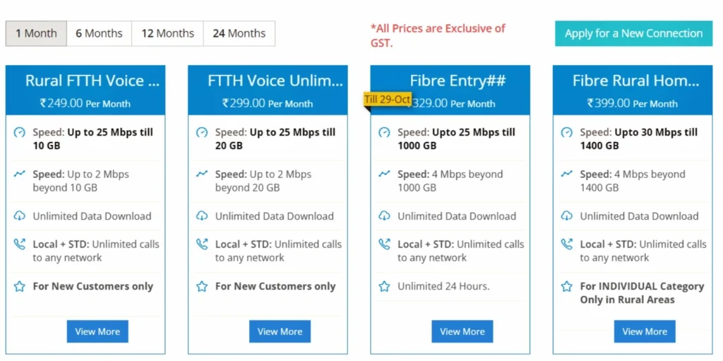 Bharat Fiber Plans